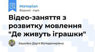 Відео-заняття з розвитку мовлення "Де живуть іграшки"