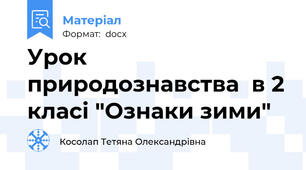 Урок природознавства  в 2 класі "Ознаки зими"
