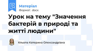 Урок на тему "Значення бактерій в природі та житті людини"