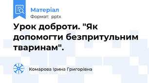 Урок доброти. "Як допомогти безпритульним тваринам".