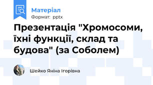 Презентація "Хромосоми, їхні функції, склад та будова" (за Соболем)