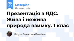 Презентація з ЯДС. Жива і нежива природа взимку. 1 клас