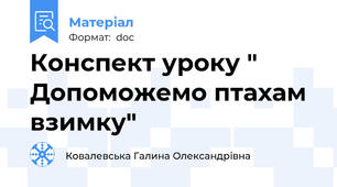 Конспект уроку " Допоможемо птахам взимку"