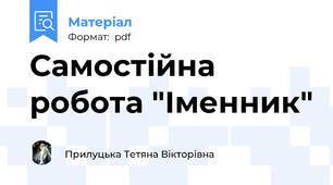 Самостійна робота "Іменник"