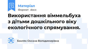 Використання віммельбуха з дітьми дошкільного віку екологічного спрямування.