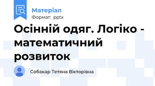 Осінній одяг. Логіко - математичний розвиток