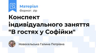 Конспект індивідуального заняття "В гостях у Софійки"