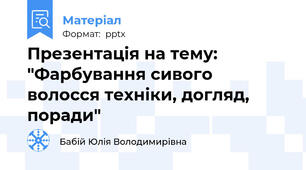 Презентація на тему: "Фарбування сивого волосся техніки, догляд, поради"