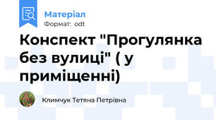 Конспект "Прогулянка без вулиці" ( у приміщенні)