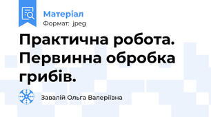 Практична робота. Первинна обробка грибів.