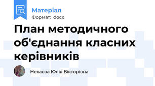 План методичного об'єднання класних керівників