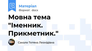 Мовна тема "Іменник. Прикметник."