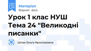 Урок 1 клас НУШ Тема 24 "Великодні писанки"