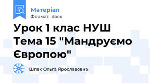 Урок 1 клас НУШ Тема 15 "Мандруємо Європою"