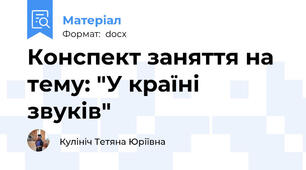 Конспект заняття на тему: "У країні звуків"