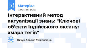 Інтерактивний метод актуалізації знань: "Ключові об’єкти Індійського океану: хмара тегів"