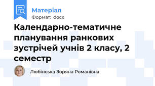 Календарно-тематичне планування ранкових зустрічей учнів 2 класу, 2 семестр
