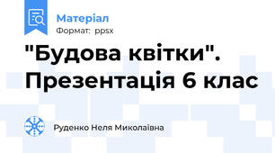 "Будова квітки". Презентація 6 клас