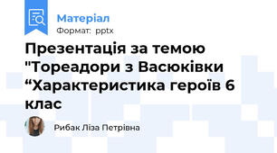 Презентація за темою "Тореадори з Васюківки “Характеристика героїв 6 клас