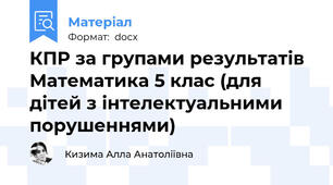 КПР за групами результатів Математика 5 клас (для дітей з інтелектуальними порушеннями)