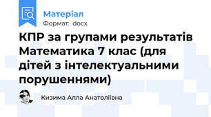 КПР за групами результатів Математика 7 клас (для дітей з інтелектуальними порушеннями)