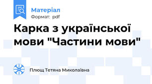 Карка з української мови "Частини мови"
