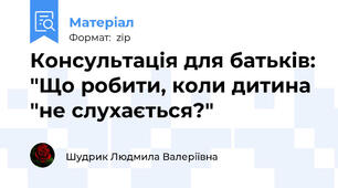 Консультація для батьків: "Що робити, коли дитина "не слухається?"