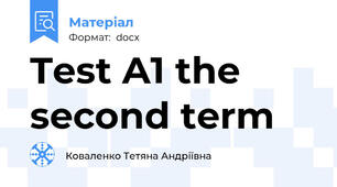 Test A1 the second term