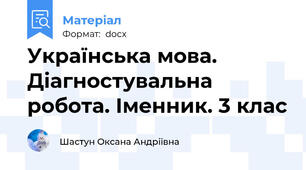 Українська мова. Діагностувальна робота. Іменник. 3 клас