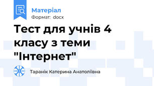 Тест для учнів 4 класу з теми "Інтернет"