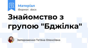 Знайомство з групою "Бджілка"