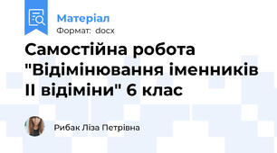 Самостійна робота "Відімінювання іменників ІІ відіміни" 6 клас