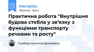 Практична робота "Внутрішня будова стебла у зв’язку з функціями транспорту речовин та росту"