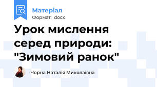 Урок мислення серед природи: "Зимовий ранок"