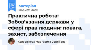 Практична робота: Зобов’язання держави у сфері прав людини: повага, захист, забезпечення