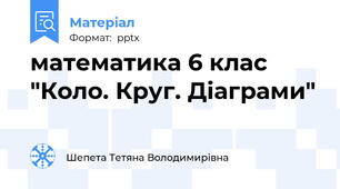 математика 6 клас "Коло. Круг. Діаграми"
