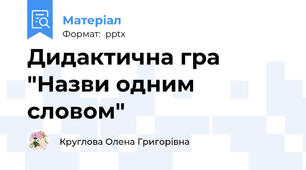 Дидактична гра  "Назви одним словом"