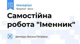 Самостійна робота "Іменник"