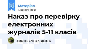 Наказ про перевірку електронних журналів 5-11 класів