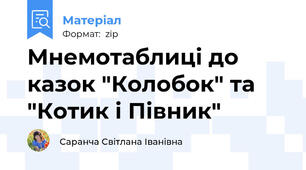 Мнемотаблиці до казок "Колобок" та "Котик і Півник"
