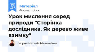 Урок мислення серед природи "Сторінка дослідника. Як дерево живе взимку"