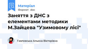 Заняття з ДНС з елементами методики М.Зайцева "Узимовому лісі"