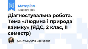 Діагностувальна робота. Тема «Людина і природа взимку» (ЯДС, 2 клас, ІІ семестр)