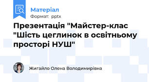 Презентація "Майстер-клас "Шість цеглинок в освітньому  просторі НУШ"
