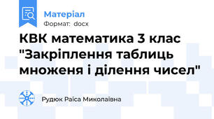 КВК математика 3 клас "Закріплення таблиць множеня і ділення чисел"