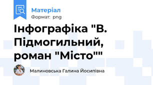 Інфографіка "В. Підмогильний, роман "Місто""