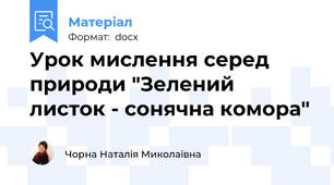 Урок мислення серед природи "Зелений листок - сонячна комора"