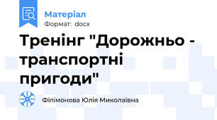 Тренінг "Дорожньо - транспортні пригоди"