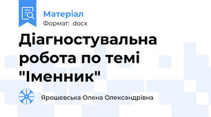 Діагностувальна робота по темі "Іменник"