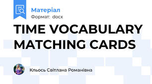 TIME VOCABULARY MATCHING CARDS